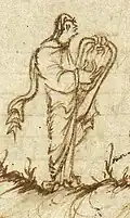 Utrecht Psalter image of cithara or lyre