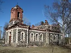 Ruins of the Nativity of Christ Orthodox Church in Kõmsi.