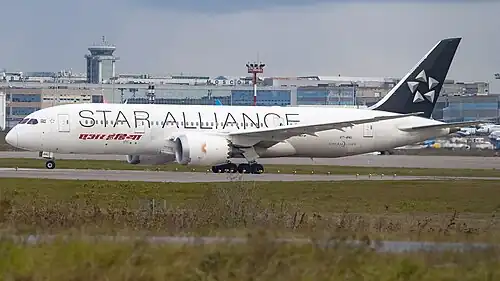 An Air India Boeing 787-8 in Star Alliance livery