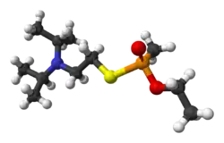 Ball and stick model of VX ((R)-phosphinate)