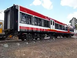 One of the line's carriages exhibited at Tecnopolis