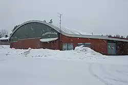 View of the village indoor arena, Vearhallen