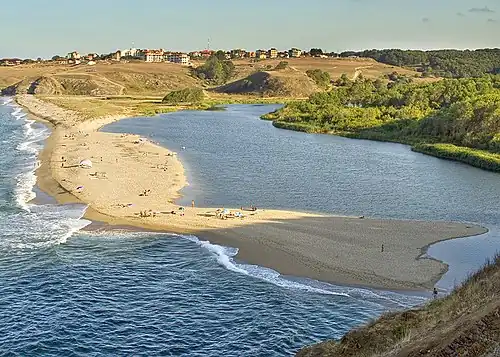 A beach at the mouth of the Veleka, Sinemorets