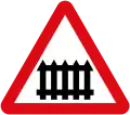 Level crossing with barriers ahead