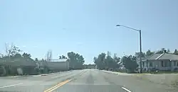 View down Highway 31 in Manderson, Wyoming