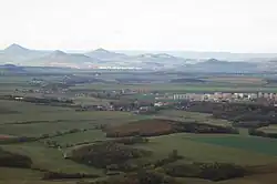 View from Říp to the north; Central Bohemian Uplands in the background