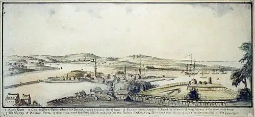 View from Beacon Hill, c. 1770s (Library of Congress Prints and Photographs Division Washington)