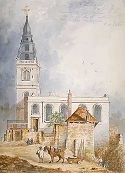 View of the Church of St Michael, Crooked Lane, City of London