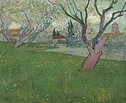 View of Arles with Trees in Blossom (Orchard in Bloom with View of Arles) (April 1889) Van Gogh Museum, Amsterdam (F515)