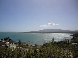 View of the baie des Sables taken from Pandop with Tiebaghi massif in the background