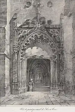 Vue du Petit Portail de Sainte-Croix from the book Vues des Provins (1822)