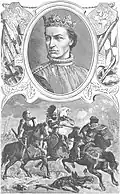 Władysław Jagiełło as depicted in Ksawery Pillati's Portraits of Polish Princes and Kings, 1888