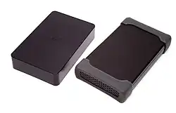Portable hard drives in enclosures