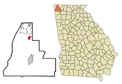 Location in Walker County and the state of Georgia