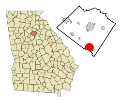 Location in Walton County and the state of Georgia