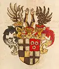 In the 16th century, officers of the order would quarter their family arms with the order's arms.[58]