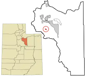 Location in Wasatch County and the state of Utah