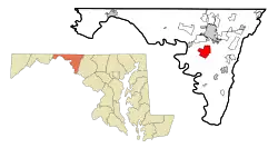 Location of St. James, Maryland