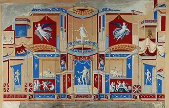 stucco wall in south-west corner of palaestra (Watercolour 1859)