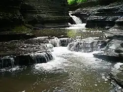 The falls at Buttermilk Falls State Park