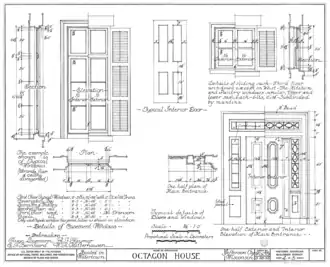 Exterior details: front door and windows.