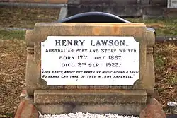 Grave of Henry Lawson, Waverley Cemetery