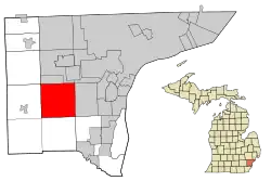 Romulus is in the middle of a county in far southeastern Michigan.