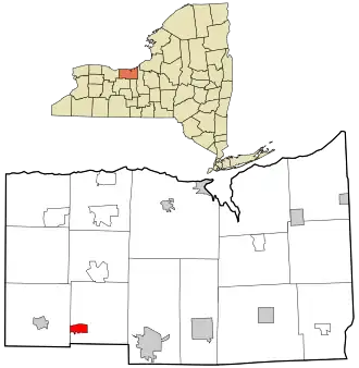 Location in Wayne County and the state of New York.