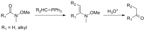 Reaction of Weinreb–Nahm amides with Wittig reagents