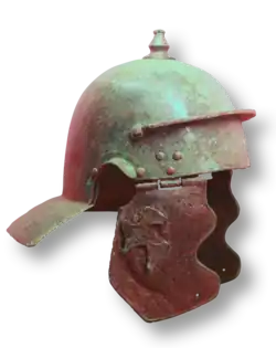 An Imperial Gallic helmet known as the Weissenau type in Germany.
