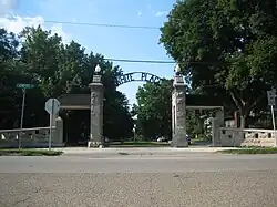 Gate at South end of White Place