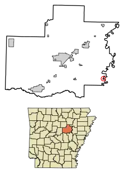 Location of Georgetown in White County, Arkansas.