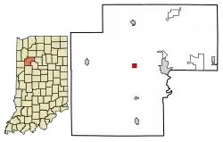Location of Reynolds in White County, Indiana.