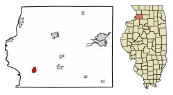 Location of Erie in Whiteside County, Illinois.