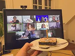 An Image of people having a virtual party