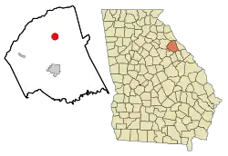 Location in Wilkes County and the state of Georgia