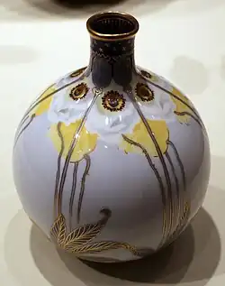 Bone china vase, Burslem, c. 1890s, by William Hodkinson