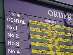 Image 34The order of play for all courts is displayed on boards around the grounds. (from Wimbledon Championships)