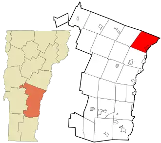 Location in Windsor County and the state of Vermont.
