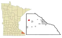 Location of Elba, Minnesota