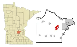 Location of the city of Buffalo within Wright County, Minnesota