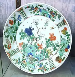 Wucai export plate, Kangxi period, 1680