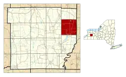 Location within Wyoming County and New York