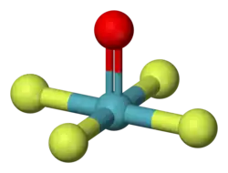Ball-and-stick model of xenon oxytetrafluoride