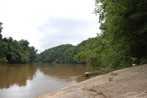 &quot;Baptism Rock&quot; at the Yadkin River, between the cave and the original homesite