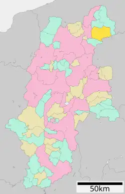 Location of Yamanouchi in Nagano Prefecture