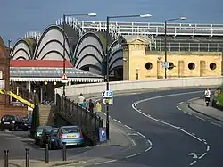 The station from Queen Street prior to demolition of the bridge