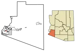 Location of Rancho Mesa Verde in Yuma County, Arizona.