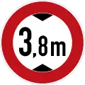 Sign 265–3,8 Height limit (3.8 meters)