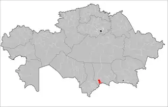 Location of Jambyl District, Jambyl in Kazakhstan